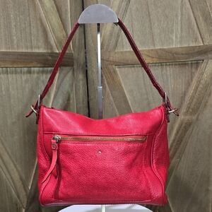 Kate Spade Red Peebled Leather Shoulder Bag